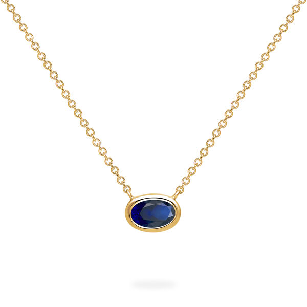 Yellow Gold Sapphire Pendant Necklace